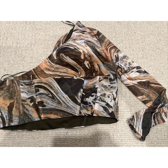 NWT ZARA ASYMMETRICAL TULLE CORSETRY CROP TOP sz M 4661 433 120 One Sleeve - Picture 5 of 5